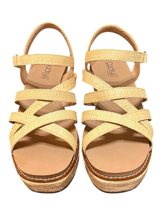 Corkys Shoes - Corkys All Nighter Raffia Wedge Sandals Size 10 NIB